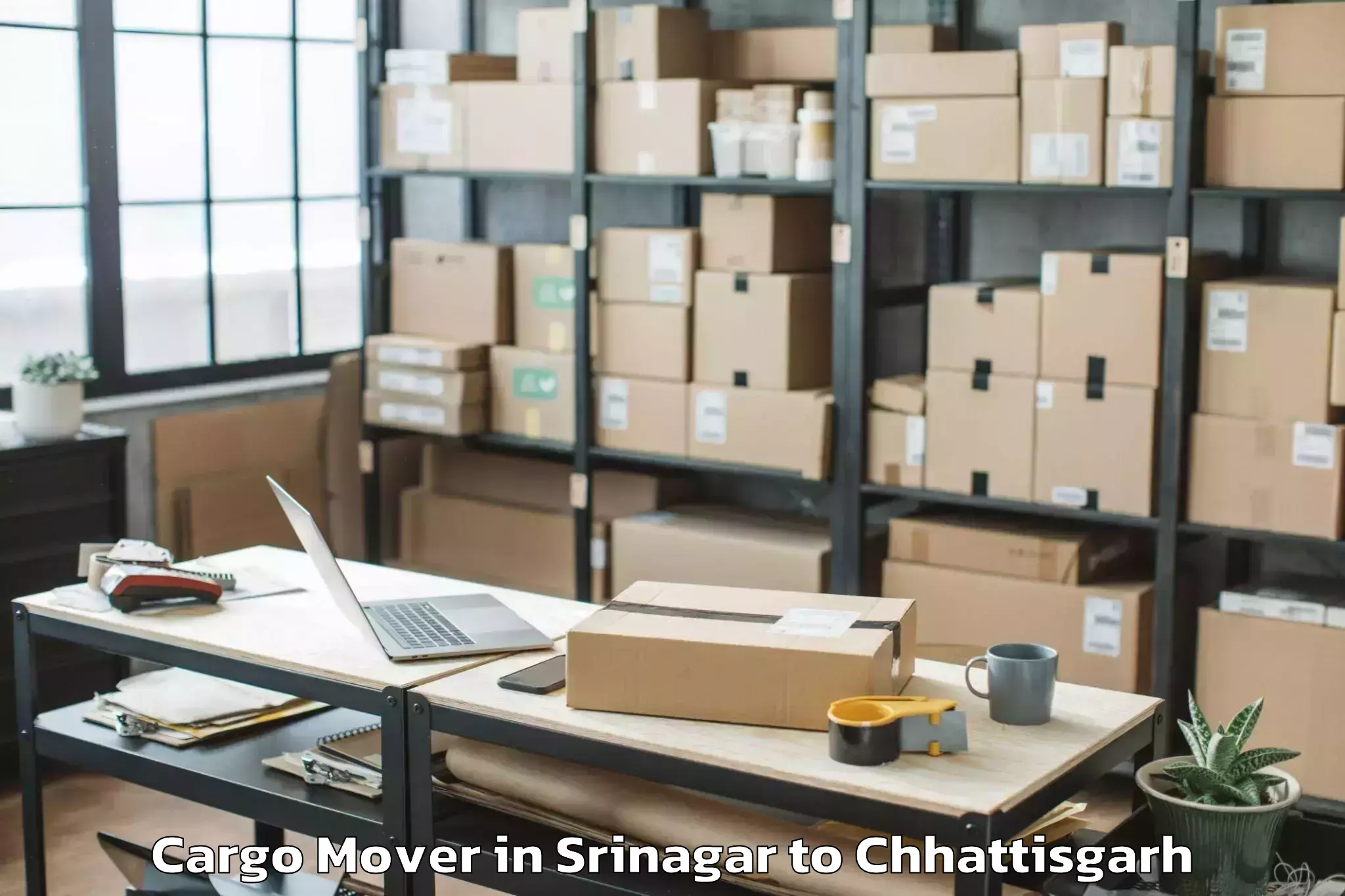 Get Srinagar to Udaipur Dharamjaigarh Cargo Mover